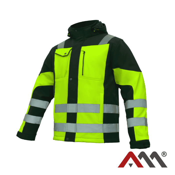 Classic-Vis WIN Yellow Softshell Jacket / Black